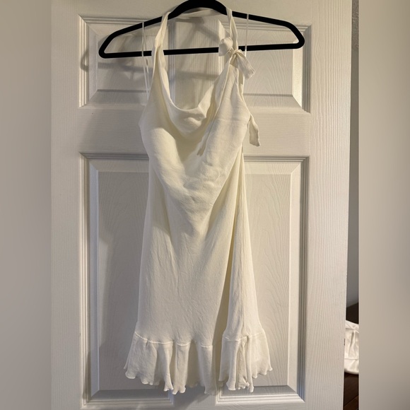 Reformation Dresses & Skirts - Reformation White Mini Dress with Ruffle Hem